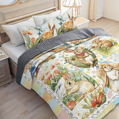 Shineful All Season Quilt 3-Piece Set Bunny Meadow Dreams