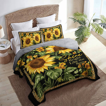 Shineful All Season Quilt 3-Piece Set Bright Sunflower