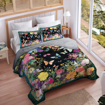 Shineful All Season Quilt 3-Piece Set Butterfly Symphony