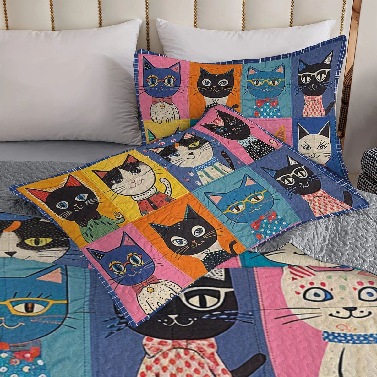 Shineful All Season Quilt 3-Piece Set Purrfectly Playful Cats