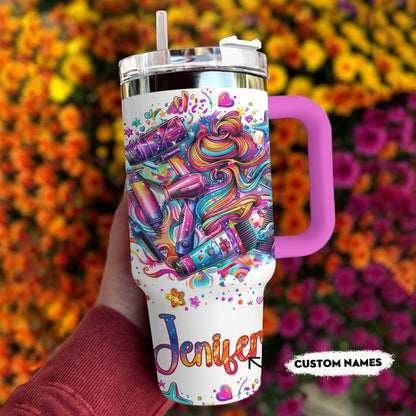 Shineful Tumbler Personalized Rainbow Hairstylist