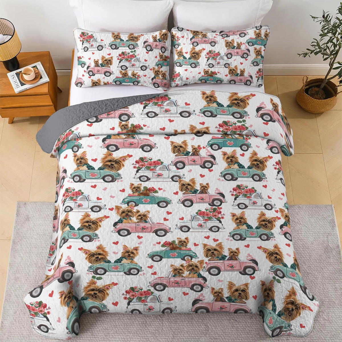 Shineful All Season Quilt 3-Piece Set Yorkie Joyride