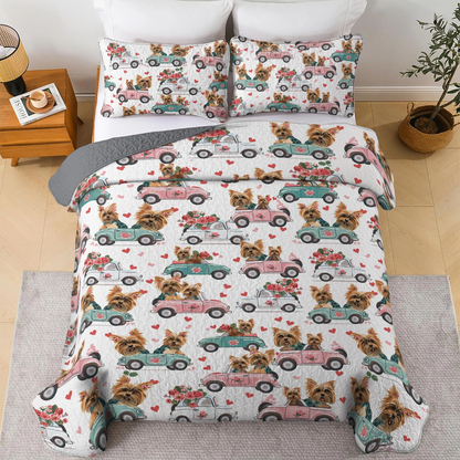 Shineful All Season Quilt 3-Piece Set Yorkie Joyride