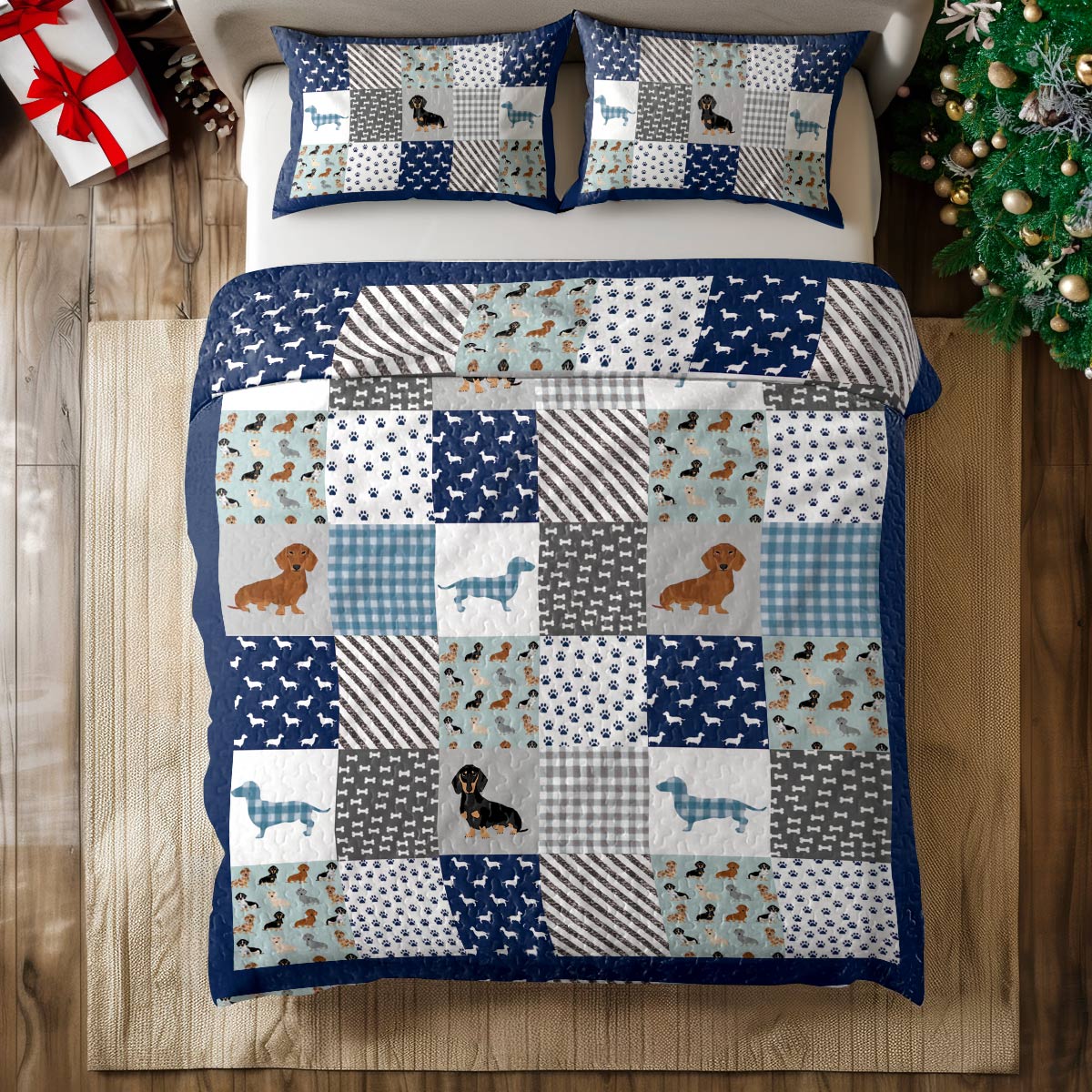 Shineful All Season Quilt 3-Piece Set Dachshund Delight