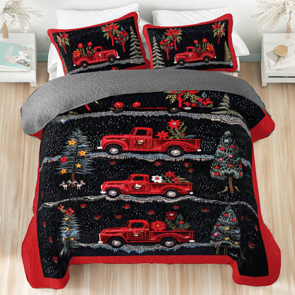 Shineful All Season Quilt 3-Piece Set Festive Truck