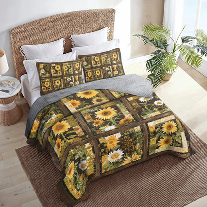 Shineful All Season Quilt 3-Piece Set Sunflower Serenade