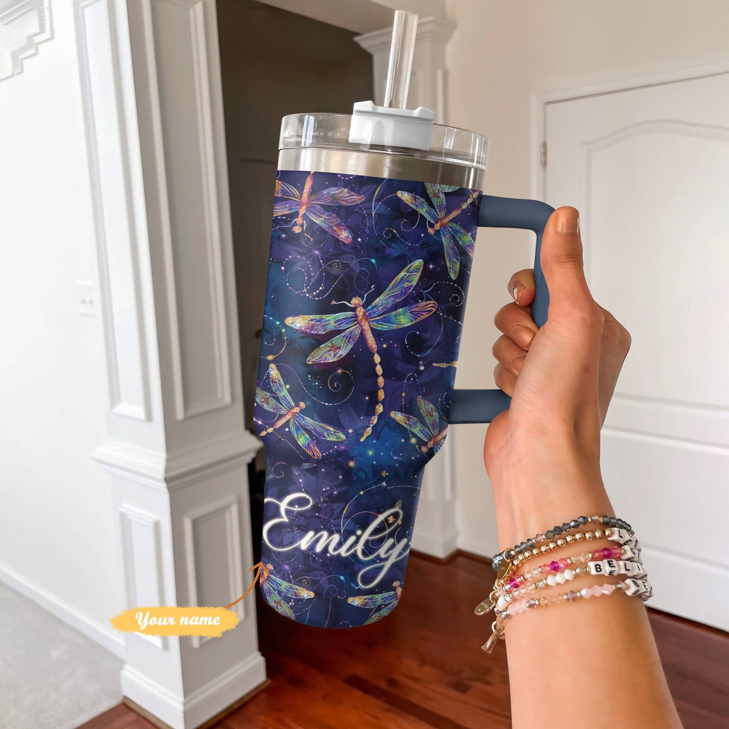 Shineful Tumbler Personalized Dragonfly