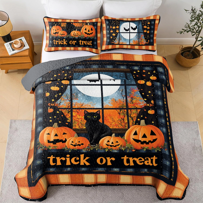 Shineful All Season Quilt 3-Piece Set Halloween Midnight Mischief