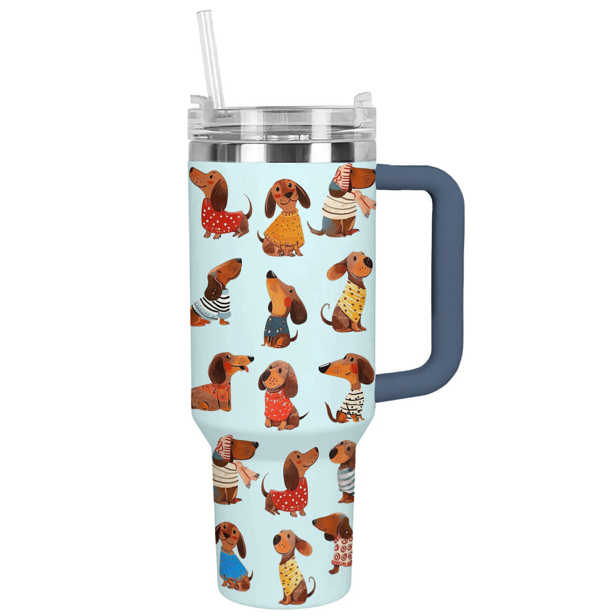 40 Oz Dachshund Shineful™ Tumbler Dachshunds Blue Nl09 Navy 40Oz