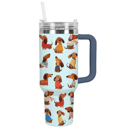 40 Oz Dachshund Shineful™ Tumbler Dachshunds Blue Nl09 Navy 40Oz