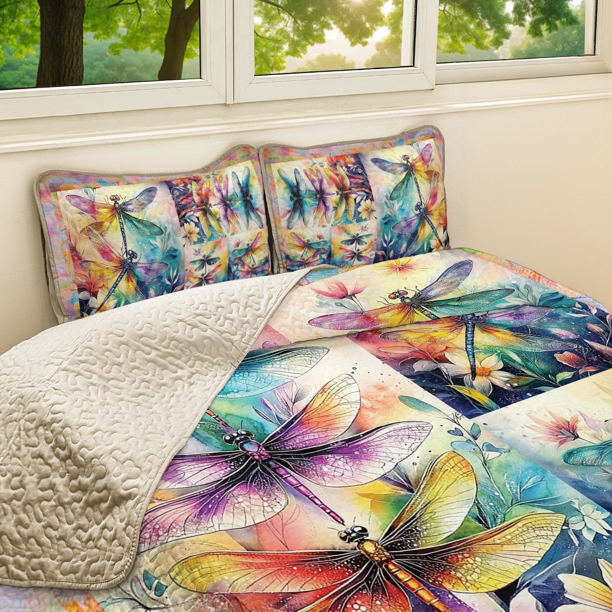 Shineful All Season Quilt 3-Piece Set - Enchanted Dragonfly Wings