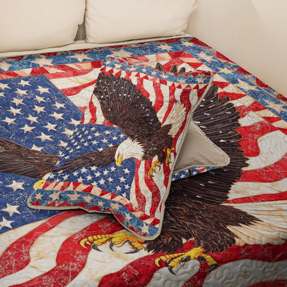 Shineful All Season Quilt 3-Piece Set Freedom Soars American