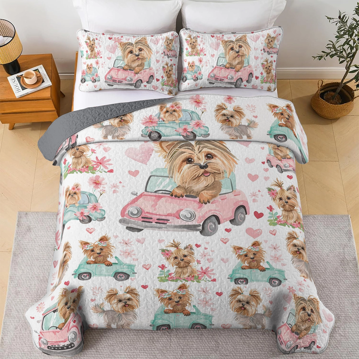 Shineful All Season Quilt 3-teiliges Set Lovely Yorkie