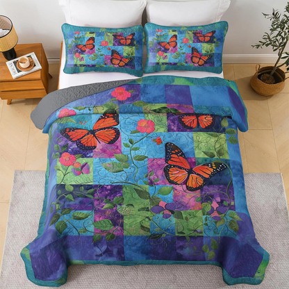 Shineful All Season Quilt 3-Piece Set Butterfly Haven