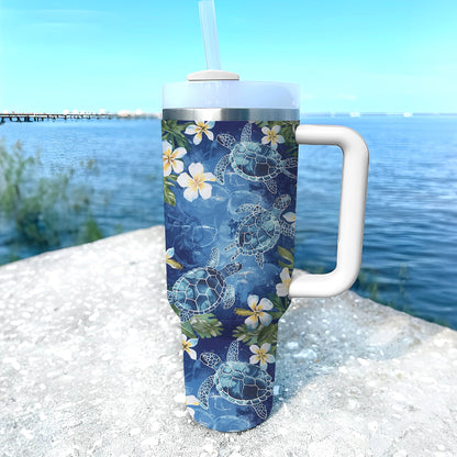 Shineful Tumbler Blue Tropical Sea Turtle