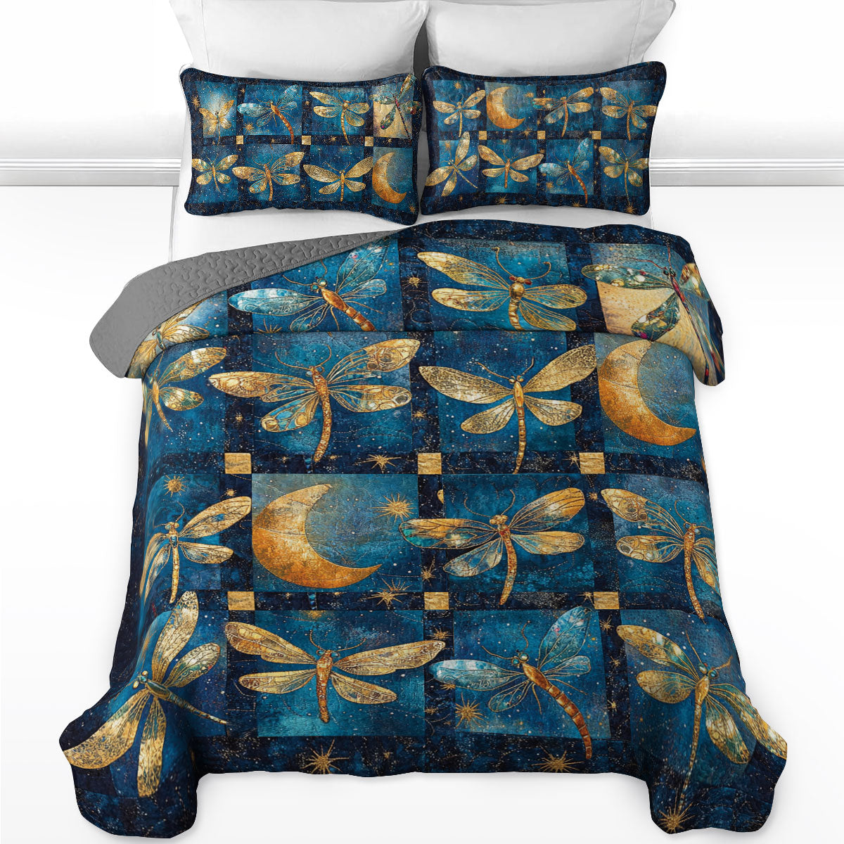 Shineful All Season Quilt 3-Piece Set Dreamy Dragonfly