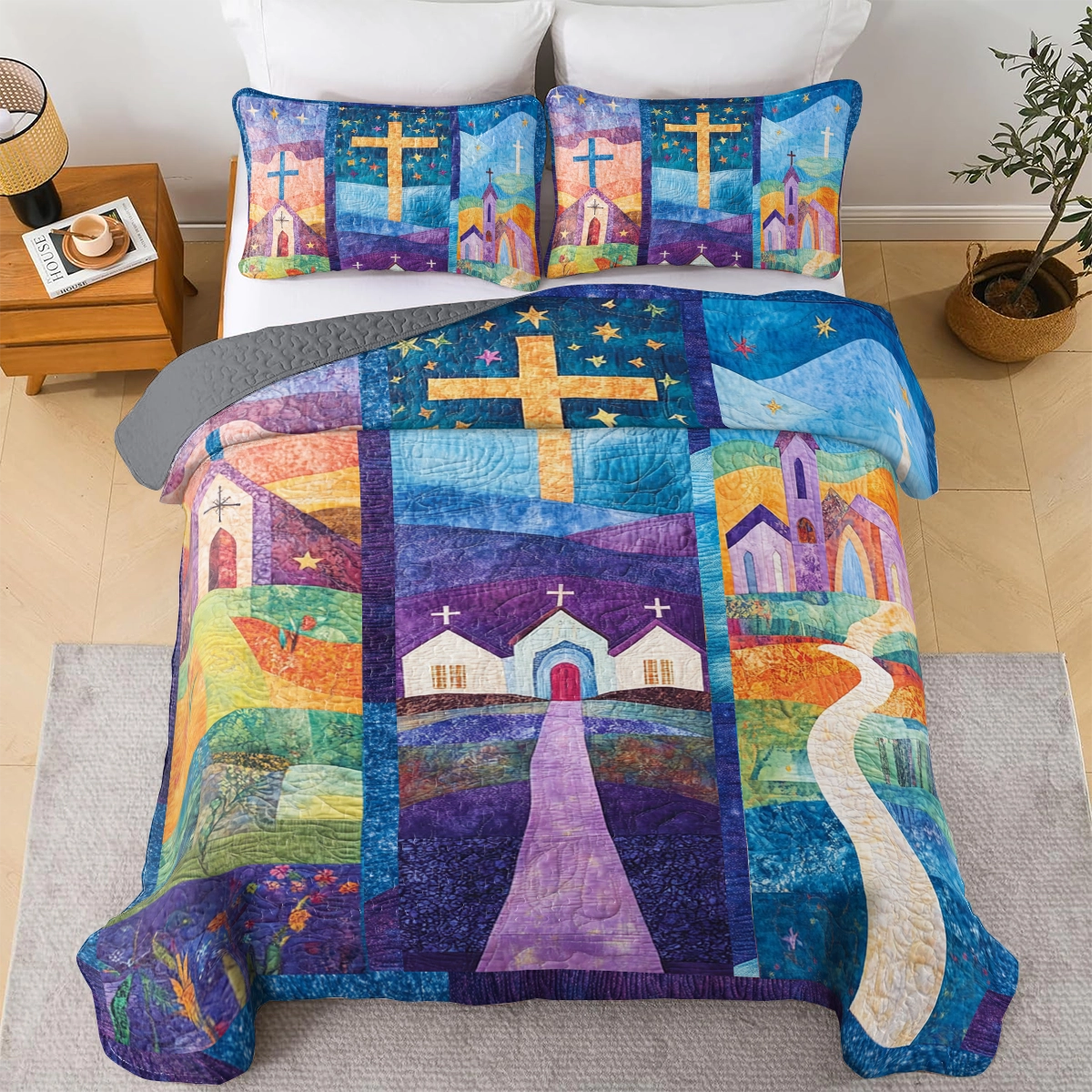 Shineful All Season Quilt 3-Piece Set God Faithful Journey