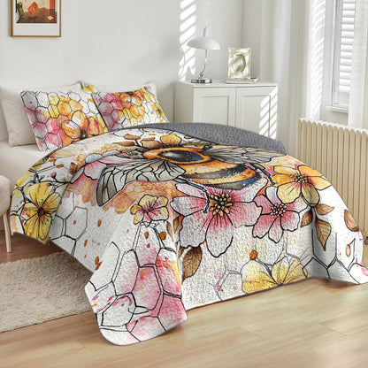 Shineful All Season Quilt 3-Piece Set Bee Blossom