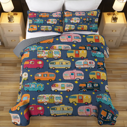 Shineful All Season Quilt 3-Piece Set Retro Camper