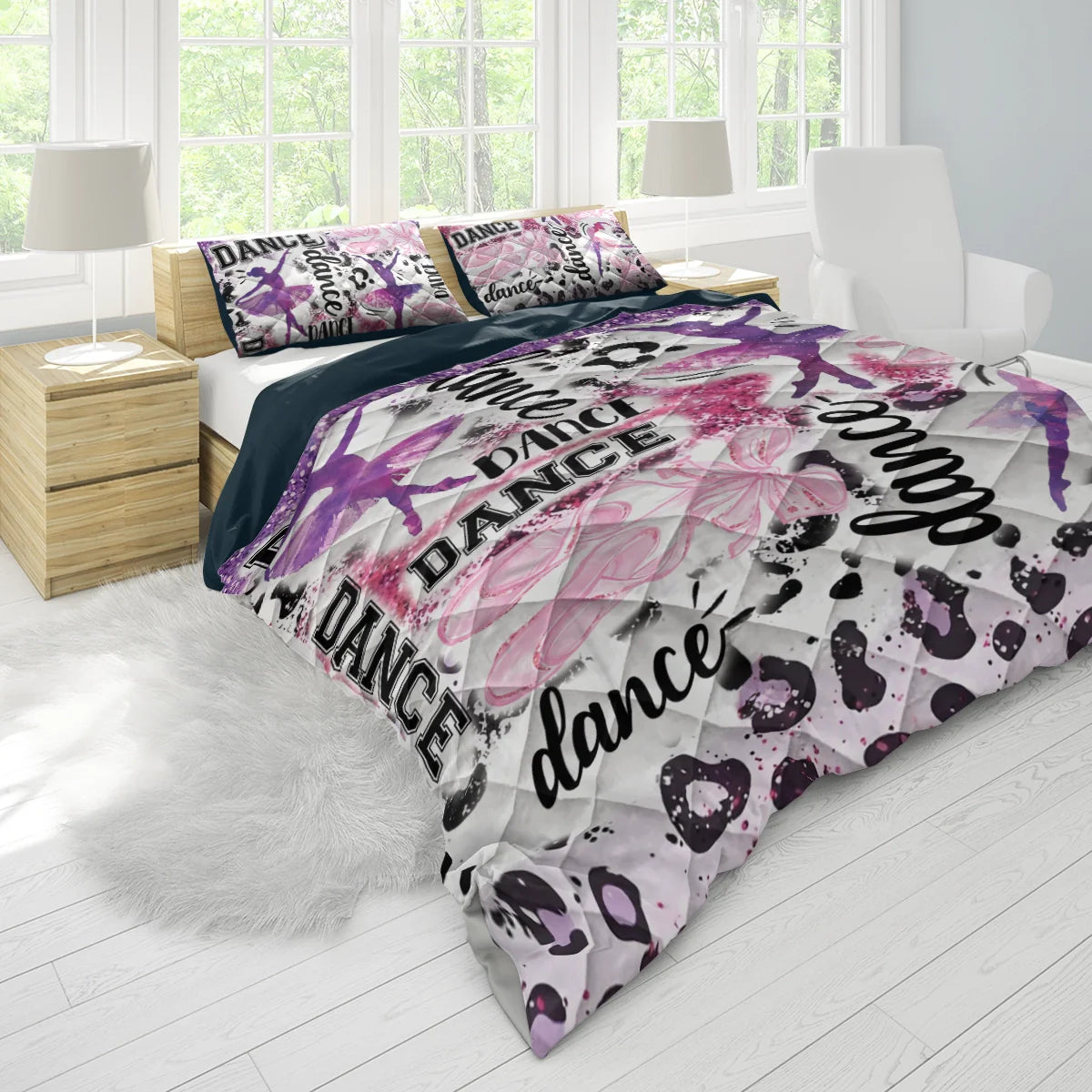 Shineful All Season Quilt 3-Piece Set Ballet Dance Fever