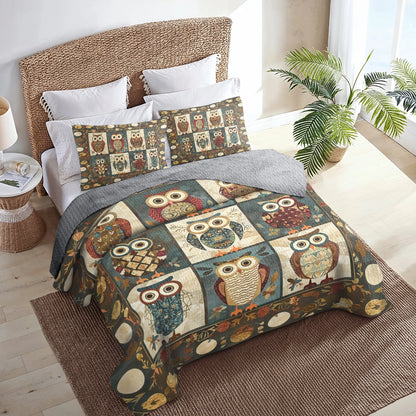 Shineful All Season Quilt 3-Piece Set Warmth Owl