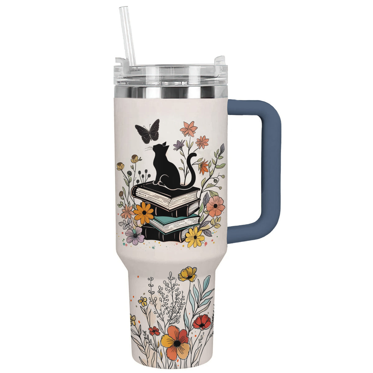 Reading Shineful™ Tumbler Cat & Book Nl09 Navy 40Oz