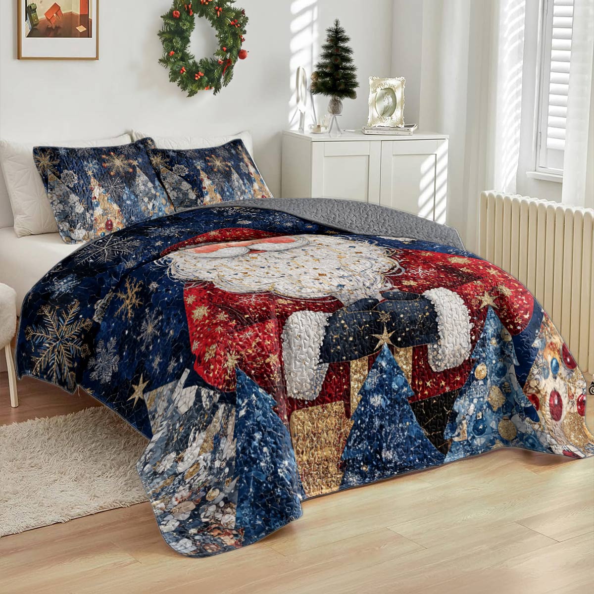 Shineful All Season Quilt 3-Piece Set Santa Dreams