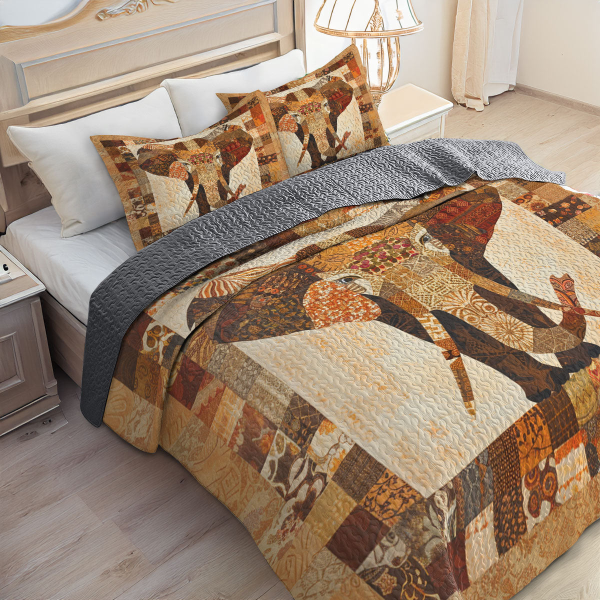 Shineful All Season Quilt 3-Piece Set Elephant Lovers