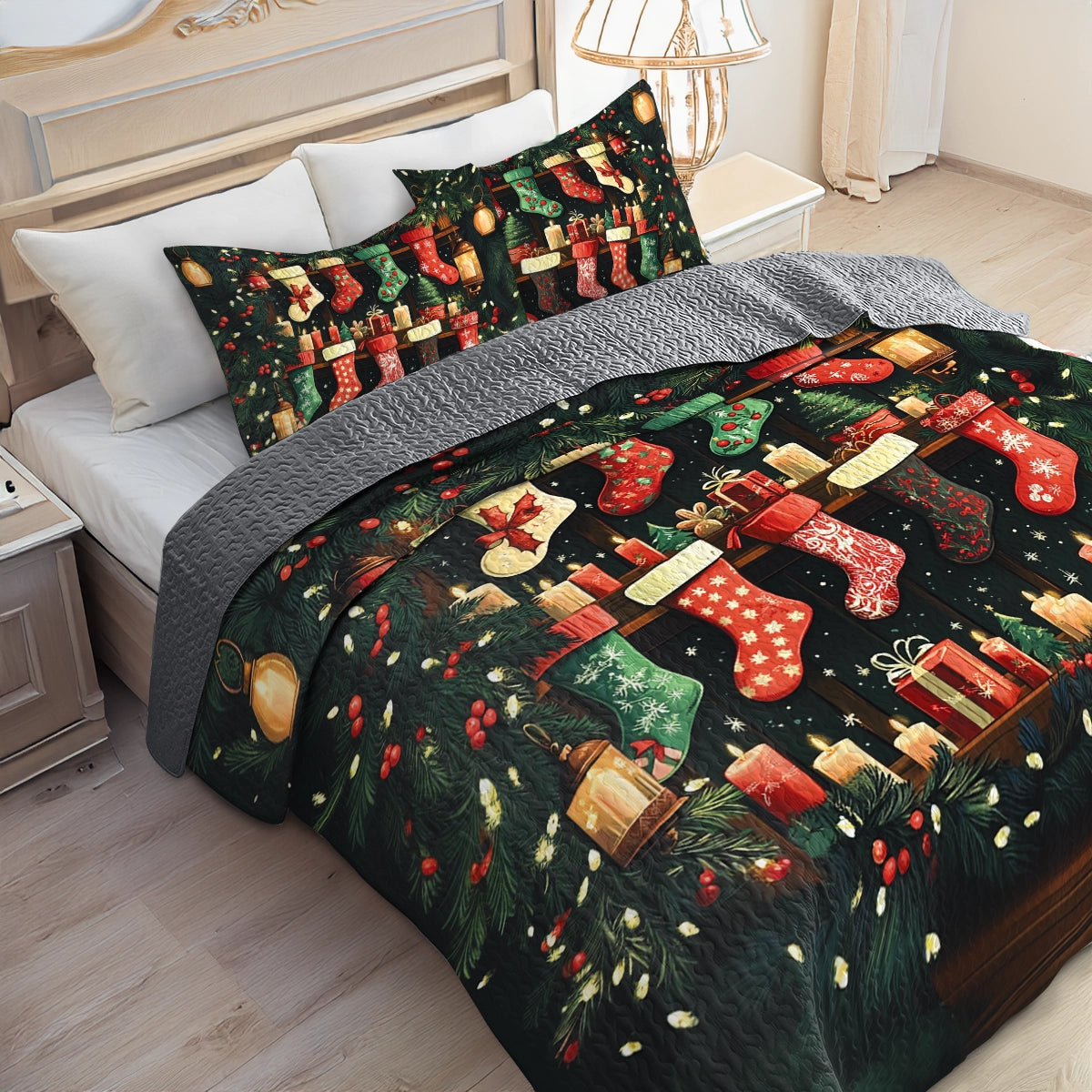 Shineful All Season Quilt 3-Piece Set - Christmas Eve Dreamscape