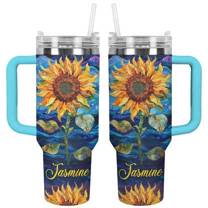 Shineful Tumbler Personalized Beautiful Sunflower Starry Night