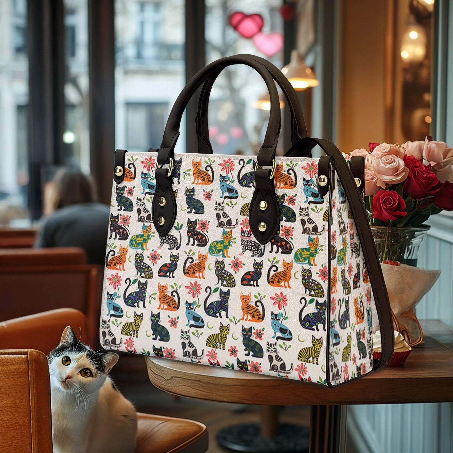 Shineful Leather Bag Cat Playful Paws