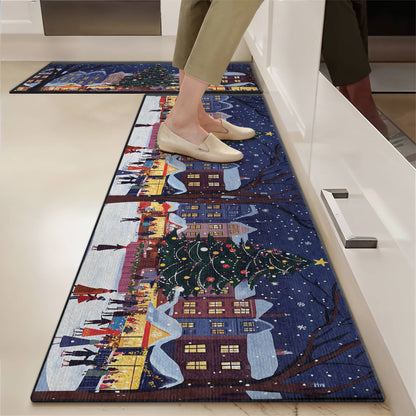 Tapis de sol antidérapant ultra fin Shineful, tapis de cuisine, marché de Noël