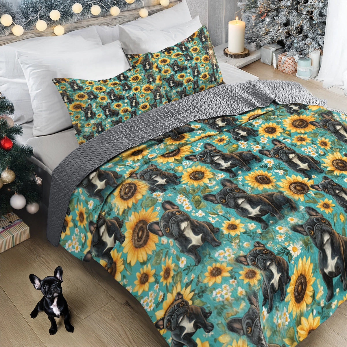 Shineful All Season Quilt 3-Piece Set -  Frenchie Sunshine Dreams