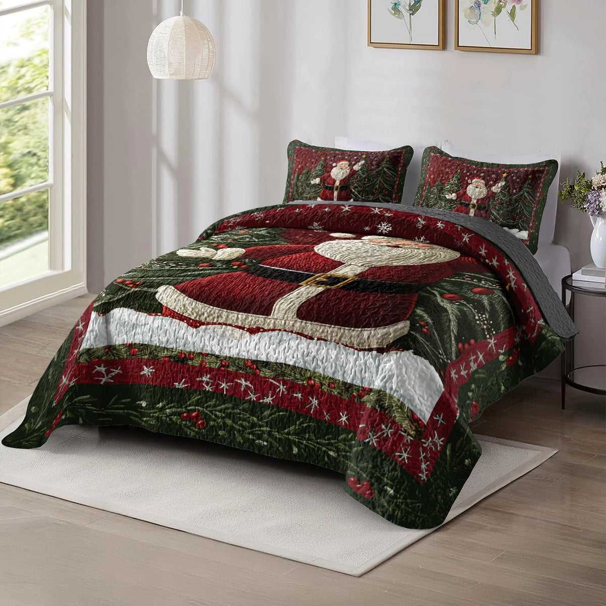 Shineful All Season Quilt 3-Piece Set - Santa's Christmas Wonderland