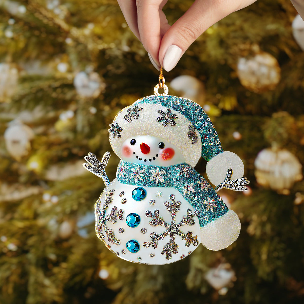 Shineful 2D Acrylic Ornament - Frosty Sparkle Snowman