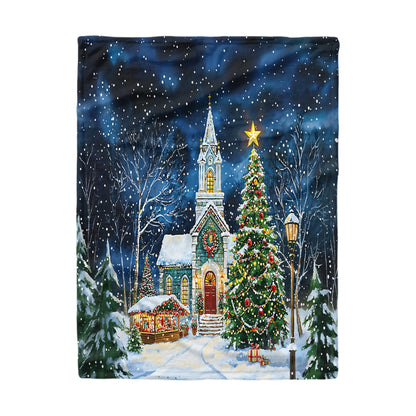 Shineful Fleece Blanket Christmas Church Serenity