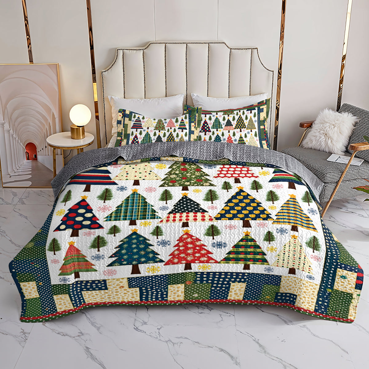 Shineful All Season Quilt 3-Piece Set - Festive Forest Quilt