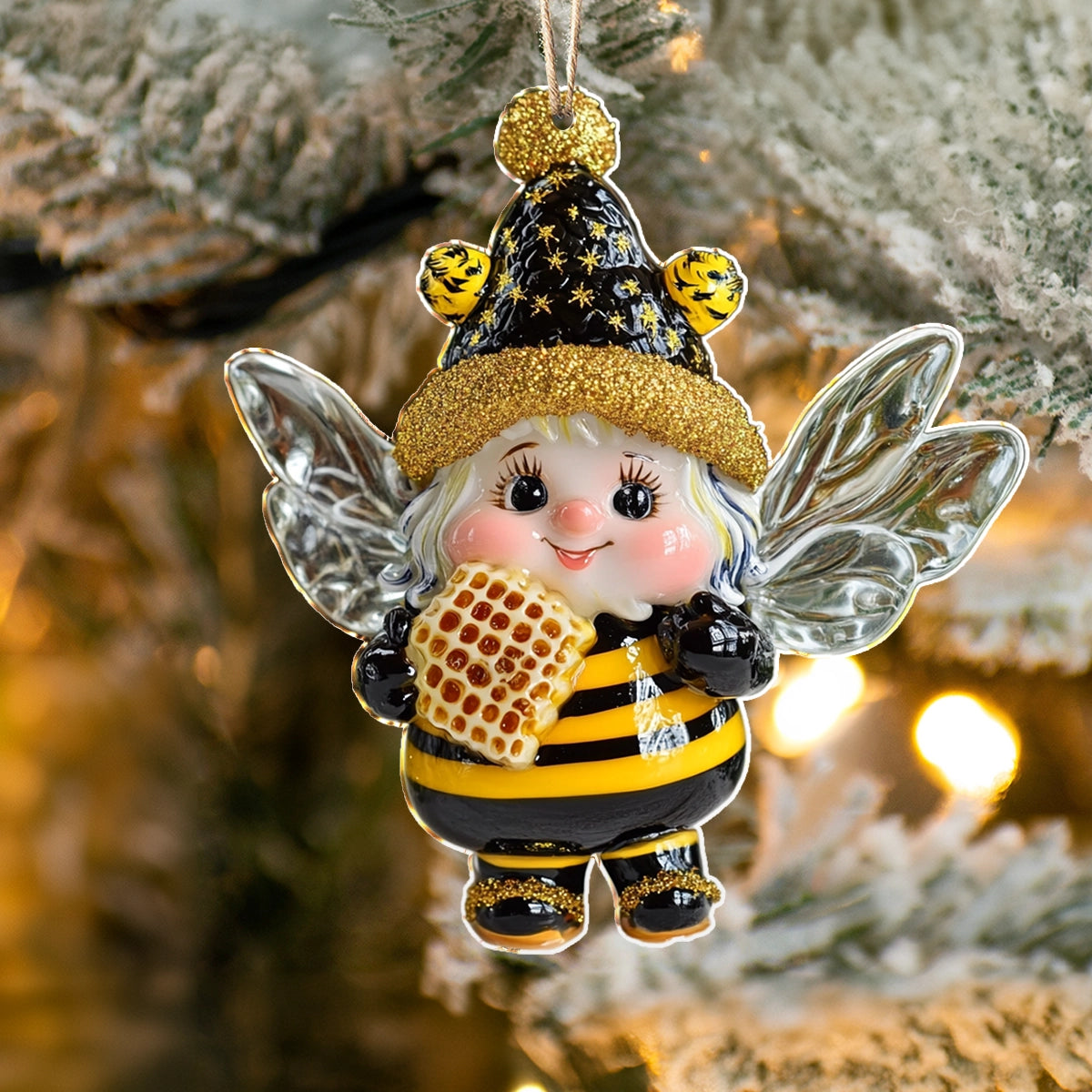 Shineful 2D Acrylic Ornament Bumblebee Sweet Holiday Buzz