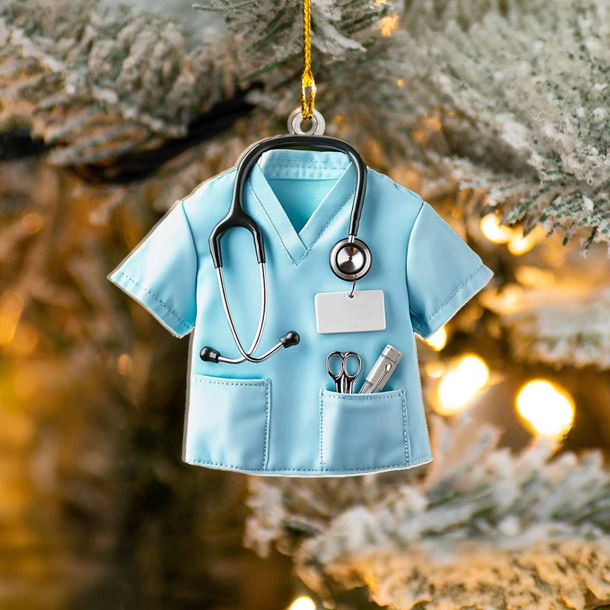 Shineful 2D Acrylic Ornament Personalized Nurse Scrub Tops