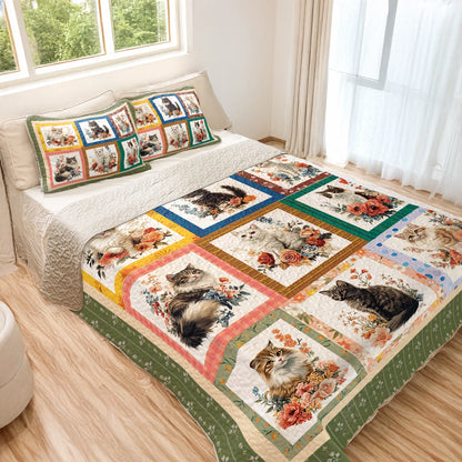 Shineful All Season Quilt 3-Piece Set - Purr-fectly Cozy Cat