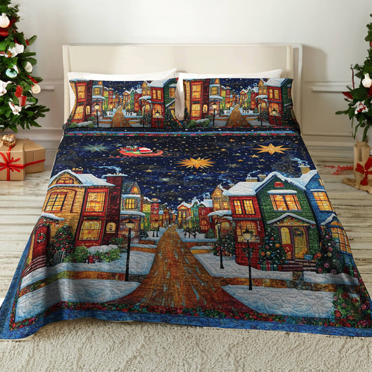 Shineful 4-Piece Bed Sheet Set Winter Village