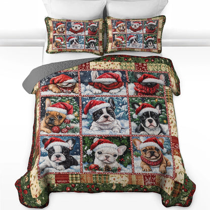 Shineful All Season Quilt 3-Piece Set - Holiday Frenchies