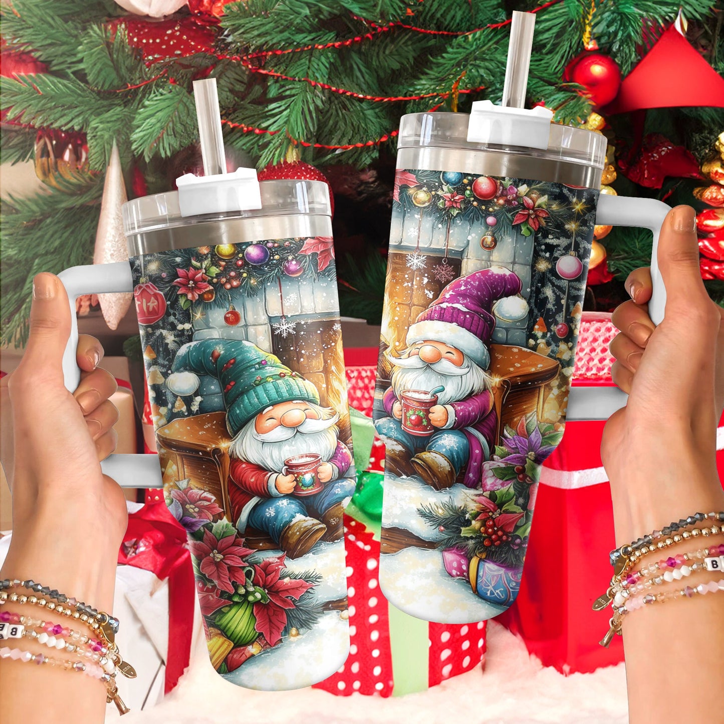 Shineful Tumbler Cozy Gnome Christmas