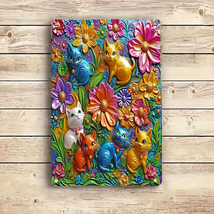 Shineful 2D Flat Print Metal Sign Colorful Cats