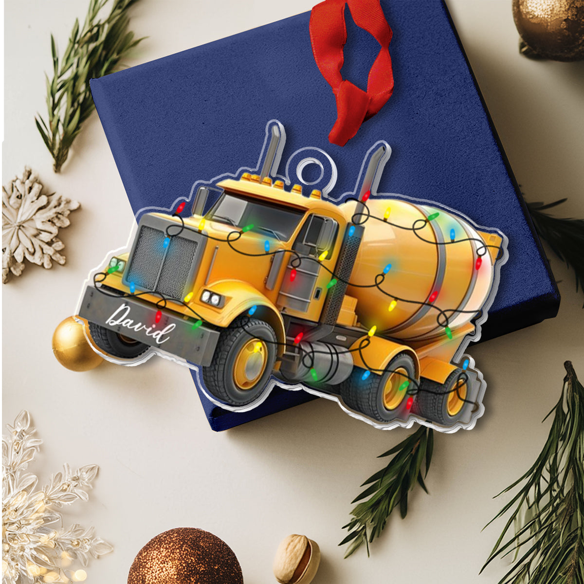 Shineful Personalized 2D Acrylic Ornament - Construction Vehicle