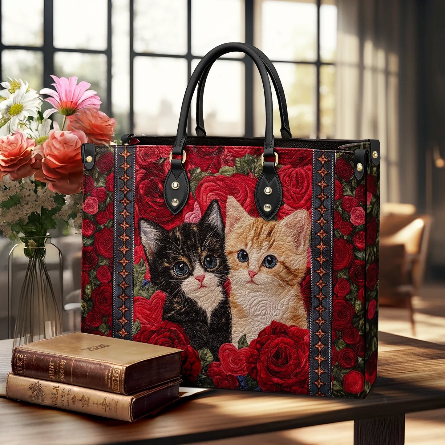 Shineful Leather Bag Cat Purrfect Rose Companions