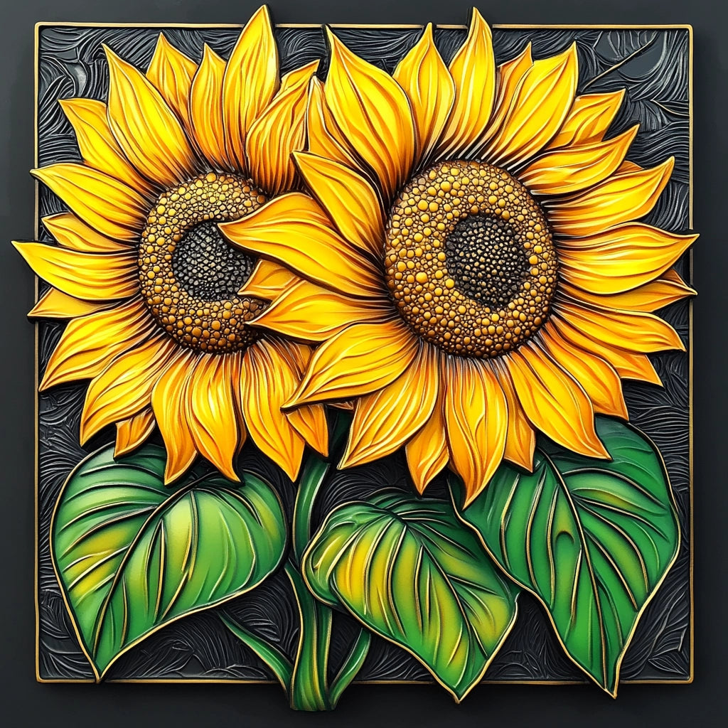 Shineful 2D Metal Sign Radiant Sunflower Duo