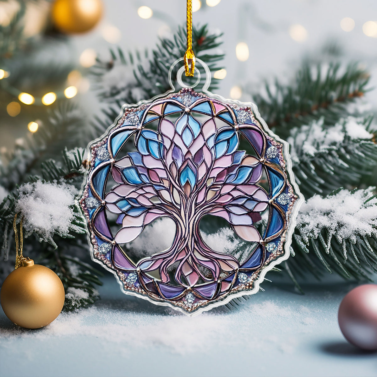 Shineful 2D Acrylic Ornament - Stained Glass Tree of Life