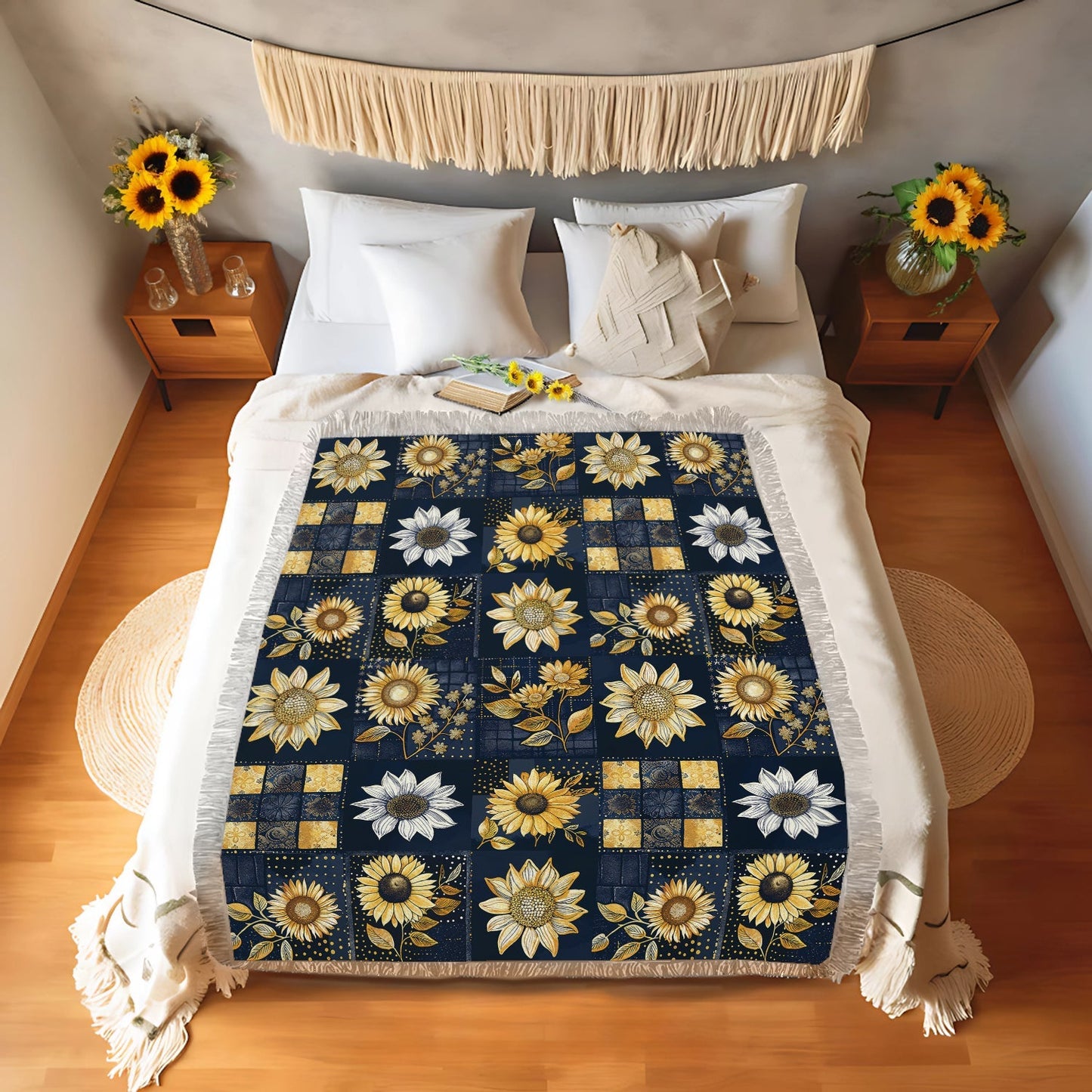 Shineful Woven Tapestry Throw Blanket - Inelegance Sunflowers