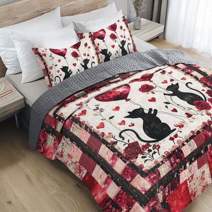 Shineful All Season Quilt 3-Piece Set - Purrfect Love